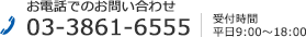 お電話でのお問い合わせ　
03-3861-6555　
受付時間 平日9:00～18:00